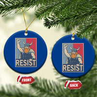 Funny Minneapolis Viking Resist Abolish Ice Protest Ceramic Ornament