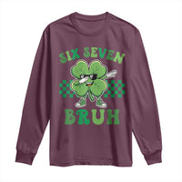 Funny 67 St Patricks Day Long Sleeve Shirt Six Seven Bruh Dabbing Shamrock