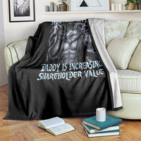 Not Now Kitten Daddy Is Increasing Shareholder Value Throw Blanket Funny Alpha Wolf Meme Unhinged Brainrot