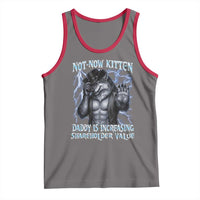 Not Now Kitten Daddy Is Increasing Shareholder Value Tank Top Funny Alpha Wolf Meme Unhinged Brainrot