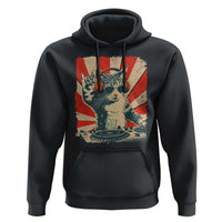 Funny DJ Cat with Headphones Retro Music Lover Hoodie