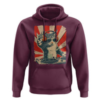 Funny DJ Cat with Headphones Retro Music Lover Hoodie