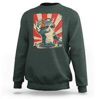 Funny DJ Cat with Headphones Retro Music Lover Sweatshirt