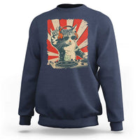 Funny DJ Cat with Headphones Retro Music Lover Sweatshirt