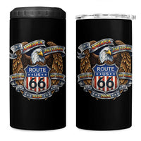 250 Years Of America 100 Years Of Route Highway 66 4 in 1 Can Cooler Tumbler Bald Eagle Vintage American Flag