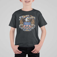 250 Years Of America 100 Years Of Route Highway 66 T Shirt For Kid Bald Eagle Vintage American Flag