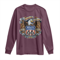250 Years Of America 100 Years Of Route Highway 66 Long Sleeve Shirt Bald Eagle Vintage American Flag
