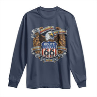250 Years Of America 100 Years Of Route Highway 66 Long Sleeve Shirt Bald Eagle Vintage American Flag