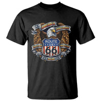 250 Years Of America 100 Years Of Route Highway 66 T Shirt Bald Eagle Vintage American Flag