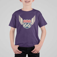 Vintage Route Highway 66 Highway Road Trip Sign T Shirt For Kid