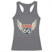 Vintage Route Highway 66 Highway Road Trip Sign Racerback Tank Top