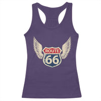 Vintage Route Highway 66 Highway Road Trip Sign Racerback Tank Top
