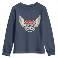 Vintage Route Highway 66 Highway Road Trip Sign Youth Sweatshirt