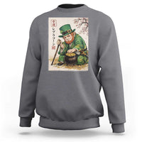 Vintage Japanese Leprechaun St Patricks Day Shamrock Ukiyo e Art Sweatshirt