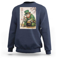 Vintage Japanese Leprechaun St Patricks Day Shamrock Ukiyo e Art Sweatshirt