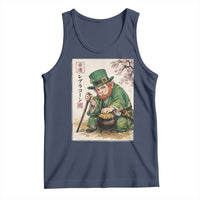 Vintage Japanese Leprechaun St Patricks Day Shamrock Ukiyo e Art Tank Top