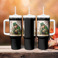 Vintage Japanese Leprechaun St Patricks Day Shamrock Ukiyo e Art Tumbler With Handle