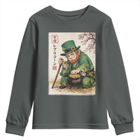 Vintage Japanese Leprechaun St Patricks Day Shamrock Ukiyo e Art Youth Sweatshirt