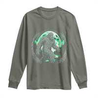 Funny St Patricks Day Bigfoot Celtic Knot Irish Sasquatch Long Sleeve Shirt
