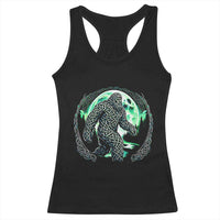 Funny St Patricks Day Bigfoot Celtic Knot Irish Sasquatch Racerback Tank Top