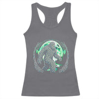 Funny St Patricks Day Bigfoot Celtic Knot Irish Sasquatch Racerback Tank Top