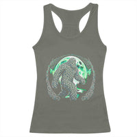 Funny St Patricks Day Bigfoot Celtic Knot Irish Sasquatch Racerback Tank Top