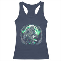 Funny St Patricks Day Bigfoot Celtic Knot Irish Sasquatch Racerback Tank Top