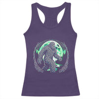 Funny St Patricks Day Bigfoot Celtic Knot Irish Sasquatch Racerback Tank Top