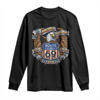 250 Years Of America 100 Years Of Route 69 Long Sleeve Shirt Bald Eagle Vintage American Flag