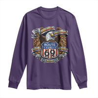 250 Years Of America 100 Years Of Route 69 Long Sleeve Shirt Bald Eagle Vintage American Flag