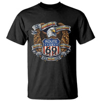 250 Years Of America 100 Years Of Route 69 T Shirt Bald Eagle Vintage American Flag