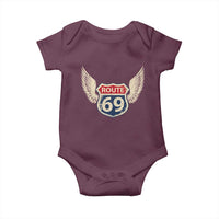 Vintage Route 69 Highway Road Trip Sign Baby Onesie