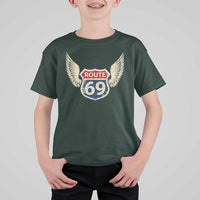 Vintage Route 69 Highway Road Trip Sign T Shirt For Kid