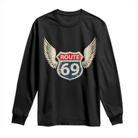 Vintage Route 69 Highway Road Trip Sign Long Sleeve Shirt