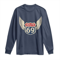 Vintage Route 69 Highway Road Trip Sign Long Sleeve Shirt
