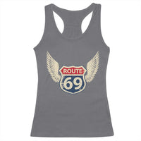 Vintage Route 69 Highway Road Trip Sign Racerback Tank Top