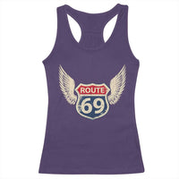 Vintage Route 69 Highway Road Trip Sign Racerback Tank Top