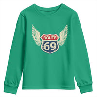Vintage Route 69 Highway Road Trip Sign Youth Sweatshirt