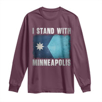 I Stand With Minneapolis Long Sleeve Shirt Social Justice and Immigration Protest MN Flag