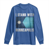 I Stand With Minneapolis Long Sleeve Shirt Social Justice and Immigration Protest MN Flag