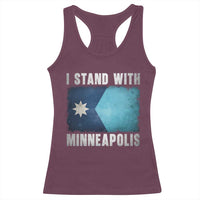I Stand With Minneapolis Racerback Tank Top Social Justice and Immigration Protest MN Flag