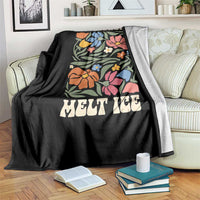 Stay Salty Melt Ice Throw Blanket Political Satire Pro Immigrant Protest Retro Floral