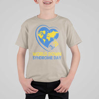 World Down Syndrome Day March 21 World Heart T Shirt For Kid