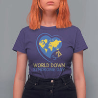 World Down Syndrome Day March 21 World Heart T Shirt For Women
