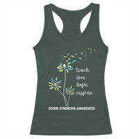 Down Syndrome Awareness Racerback Tank Top Teach Love Hope Inspire Socks Dandelion