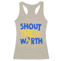 Shout Their Worth World Down Syndrome Day Racerback Tank Top