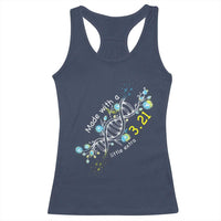 World Down Syndrome Day Made With A Little Extra Racerback Tank Top March 21 DNA Flower