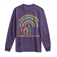 Down Syndrome Awareness Long Sleeve Shirt Imagine A Rainbow With An Extra Color Heart Rainbow