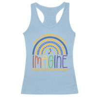 Down Syndrome Awareness Racerback Tank Top Imagine A Rainbow With An Extra Color Heart Rainbow