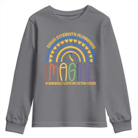 Down Syndrome Awareness Youth Sweatshirt Imagine A Rainbow With An Extra Color Heart Rainbow